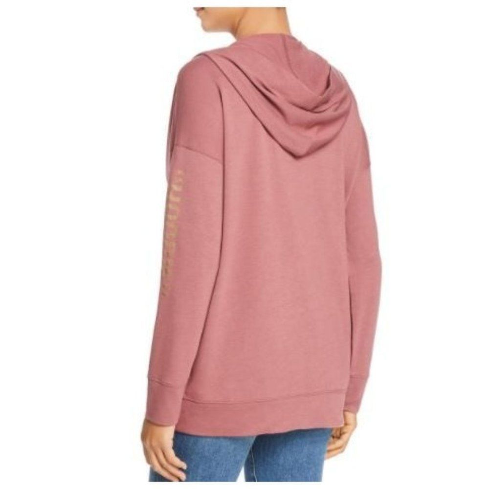 Kenneth Cole Women's Satin Trim Graphic Zip Up Hoodie Small - Picture 2 of 6